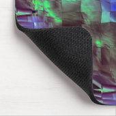 Abstraktes Mosaik zeichnend rustikales Grün und Bl Mousepad (Ecke)