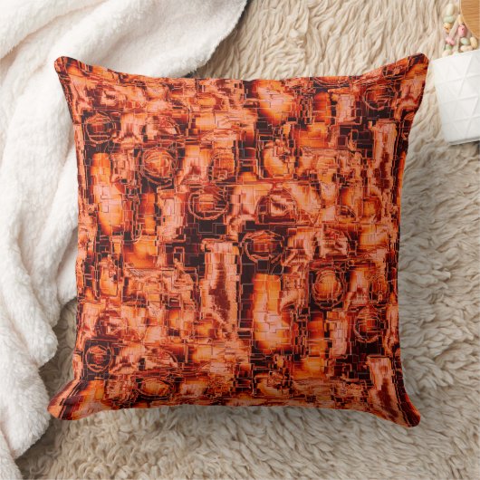 Abstraktes Mosaikbild in Korallentönen Kissen (Decke)