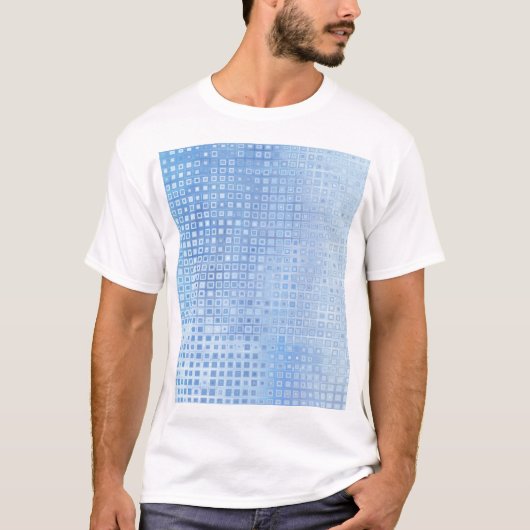 Abstraktes Mosaikblau: Glossy Background T-Shirt (Vorderseite)