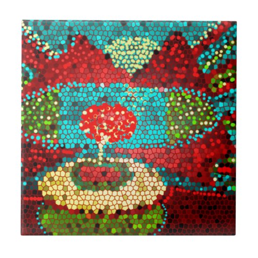 Abstraktes Mosaikgetränk Fliese (Vorderseite)