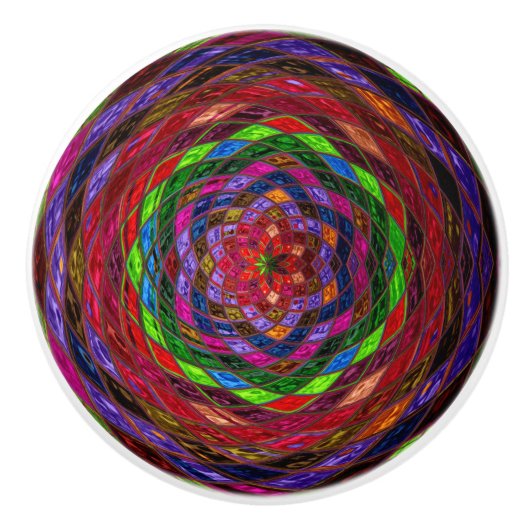 Abstraktes Mosaikglas #6 Keramikknauf (Vorderseite)