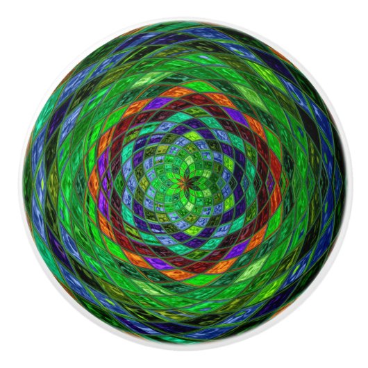 Abstraktes Mosaikglas #8 Keramikknauf (Vorderseite)