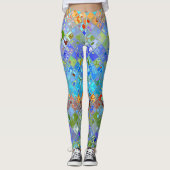 Abstraktes Mosaikglas-Muster Leggings (Vorderseite)