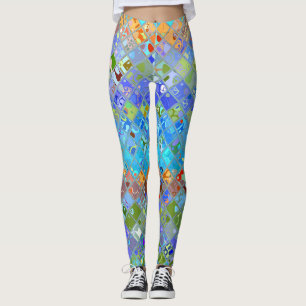 Abstraktes Mosaikglas-Muster Leggings