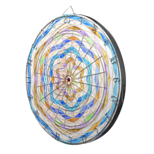Abstraktes Mosaikglas Nr. 3 Dartscheibe (Vorderseite rechts)