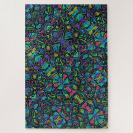 Abstraktes Mosaikglas - schwer Puzzle (Vertikal)