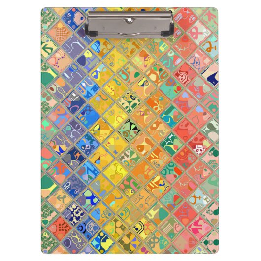 Abstraktes Mosaikmuster #11 Klemmbrett (Vorderseite)