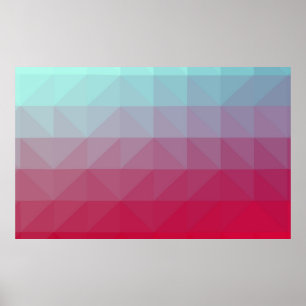 Abstraktes Mosaikmuster aus BLAU. Farbenfrohe Abst Poster