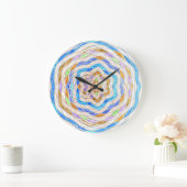 Abstraktes Mosaikmuster aus Hartglas #3 Große Wanduhr (Zuhause)