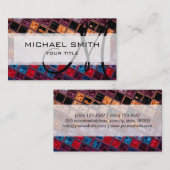 Abstraktes Mosaikmuster, benutzerdefiniertes Monog Visitenkarte (Vorne/Hinten)