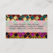 Abstraktes Mosaikmuster, benutzerdefiniertes Monog Visitenkarte (Rückseite)