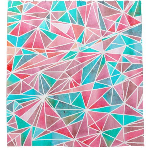 Abstraktes Mosaikmuster Duschvorhang (Vorderseite)