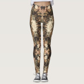 Abstraktes Mosaikmuster | Erdton-Digitaltarnung Leggings (Vorderseite)