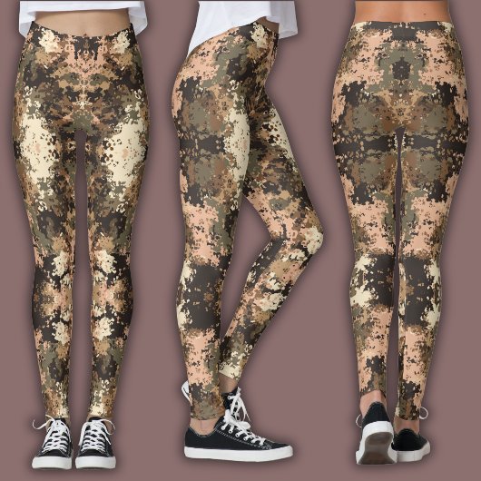 Abstraktes Mosaikmuster | Erdton-Digitaltarnung Leggings