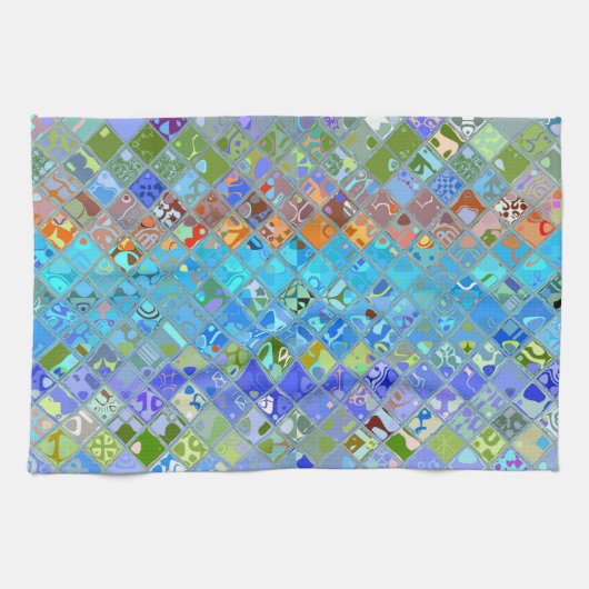 Abstraktes Mosaikmuster Handtuch (Horizontal)