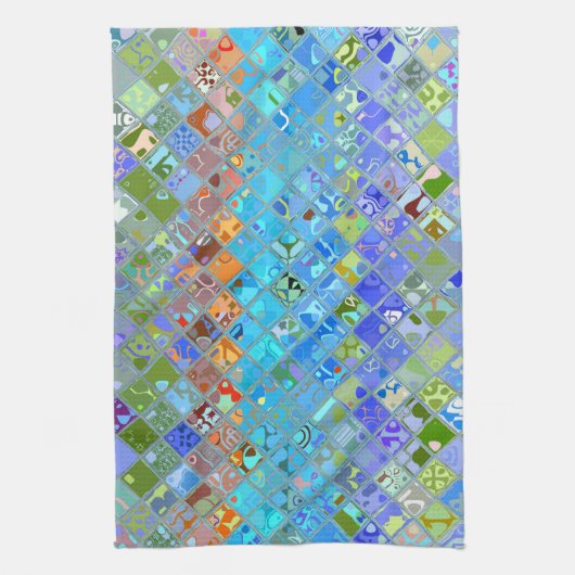 Abstraktes Mosaikmuster Handtuch (Vertikal)