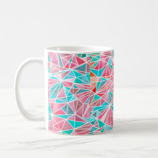 Abstraktes Mosaikmuster Kaffeetasse (Links)