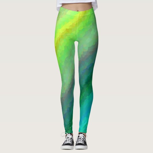 Abstraktes Mosaikmuster Leggings (Vorderseite)