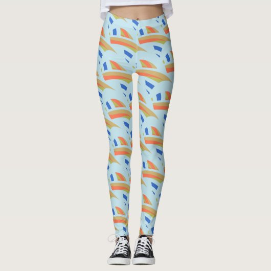 Abstraktes Mosaikmuster Leggings (Vorderseite)