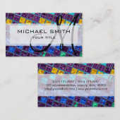 Abstraktes Mosaikmuster Monogramm #9 Visitenkarte (Vorne/Hinten)