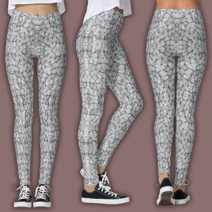 Abstraktes Mosaikmuster Rissiger Stein Leggings