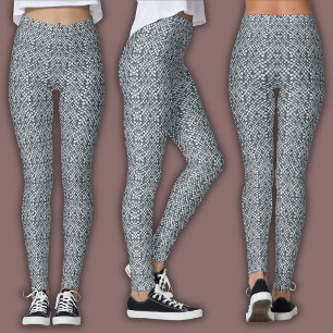 Abstraktes Mosaikmuster Silberne Schuppen Leggings
