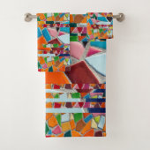 Abstraktes Mossaikmuster Badhandtuch Set (Insitu)