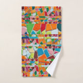 Abstraktes Mossaikmuster Badhandtuch Set (Handtuch)