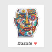 Abstraktes Motif-Gesicht Aufkleber (Blatt)