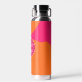 Abstraktes Motiv in Rosa und Orange mit Logo Trinkflasche (Rückseite)