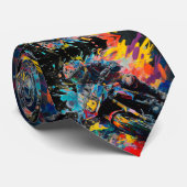 Abstraktes Motorradabenteuer Krawatte (Gerollt)