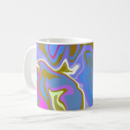 Abstraktes Multicolor-Drehmuster Kaffeetasse (Vorderseite Links)