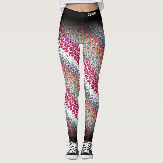Abstraktes MultiColor-Muster Leggings (Vorderseite)
