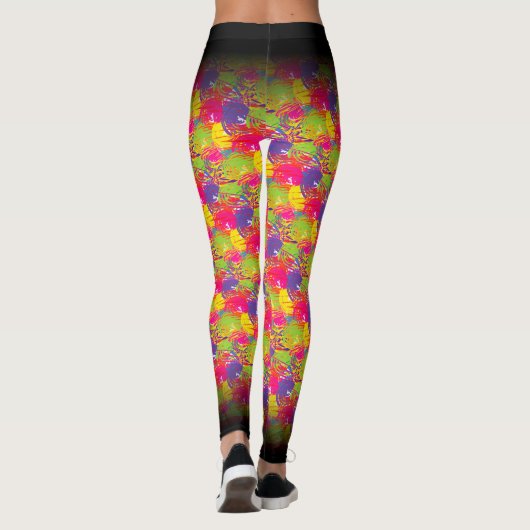 Abstraktes MultiColor-Muster Leggings (Rückseite)