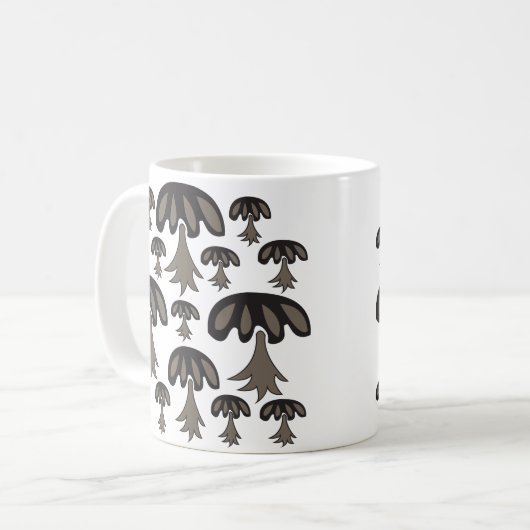 Abstraktes Mushroom Muster Kaffeetasse (Vorderseite Links)