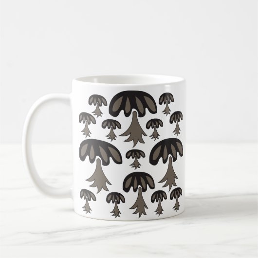 Abstraktes Mushroom Muster Kaffeetasse (Links)