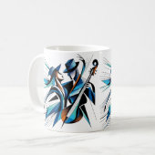Abstraktes Musik-Duo-Kunstwerk Kaffeetasse (Vorderseite Links)