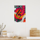 Abstraktes musikalisches Design Poster (Küche)
