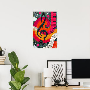 Abstraktes musikalisches Design Poster