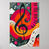 Abstraktes musikalisches Design Poster (Vorne)