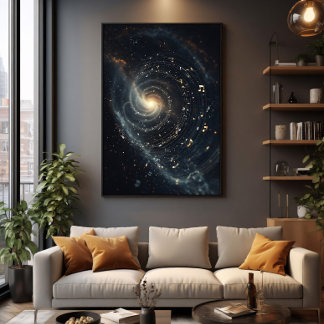 Abstraktes musikalisches Universum Spirale Leinwanddruck