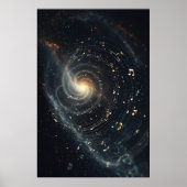 Abstraktes musikalisches Universum Spirale Poster (Vorne)