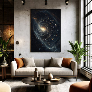 Abstraktes musikalisches Universum Spirale Poster
