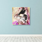 Abstraktes Musikpiano Design Lila Leinwand Kunst,  (Insitu (Holzboden))
