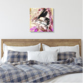 Abstraktes Musikpiano Design Lila Leinwand Kunst,  (Insitu (Schlafzimmer))