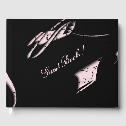 Abstraktes Musikschloss Pink Gästebuch (Vorderseite)