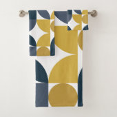 Abstraktes Mustard Geometric Muster Badhandtuch Set (Insitu)