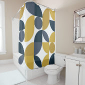 Abstraktes Mustard Geometric Muster Duschvorhang (Beispiel)
