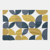 Abstraktes Mustard Geometric Muster Geschirrtuch (Horizontal)