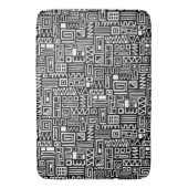 Abstraktes Muster 110122 - Weiß auf Schwarz Badematte (Vorderseite Vertikal)